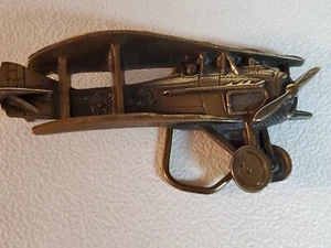 VTG 80s The GAB Co Biplane Airplane 4" Belt Buckle #383 Copyright 1981 - Picture 1 of 13