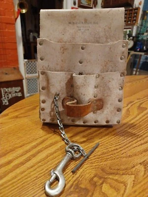 Vintage Klein Leather Electricians Tool Belt Pouch 5166 - Rugged - Chicago,  USA - Image 1 of 4
