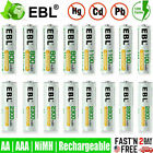 EBL AA AAA Rechargeable Batteries 2800mAh 2300mAh 1100mAh 800mAh NI-MH + Box Lot