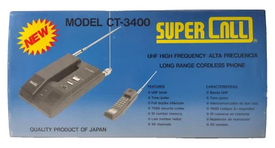 Vintage SUPER CALL Long Range Cordless Landline Telephone CT-3400 Japan NEW! - Image 1 of 4