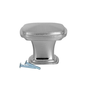 5 Pack Temple Square Brushed Nickel Kitchen Cabinet Drawer Knob 1-7/32" K01831BN - Picture 1 of 4