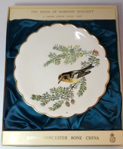Royal Worcester Dorothy Doughty Ltd Ed Vogelplatte & Box Blackburnian Warbler - Bild 1 von 8