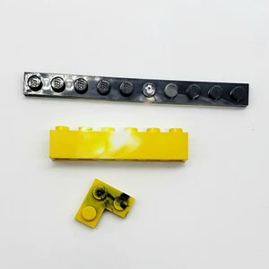 Lot of 3 Lego Marbled Bricks Mixed Color Super Rare Error Prototype Black Yellow - Picture 1 of 3