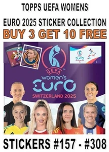 TOPPS WOMENS EURO 2025 SWITZERLAND STICKER COLLECTION #157 - #308 GROUP C D - Picture 1 of 1