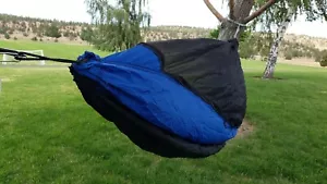 Double wide hammock with 360 zippered bug net-2024 WIDE version -blue/black - Picture 1 of 18