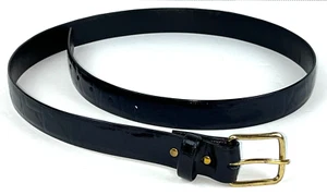 Unbranded Women's Black Dress or Casual Belt Sz 30 Embossed Printed Leather USA - Picture 1 of 9