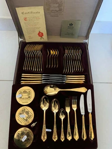 Bespeke Solingen - SBS - cutlery cased 23/24 plated gold 18/10 Royal set - Picture 1 of 11