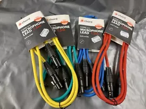 Akkord 1,5 mtr XLR Stecker auf Buchse Patchkabel Set. Packung mit 4 verschiedenen Farben. - Bild 1 von 5