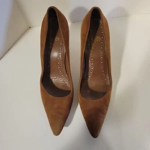 Brooks Brothers Genuine Leather Brown Suede Pumps - Picture 1 of 10