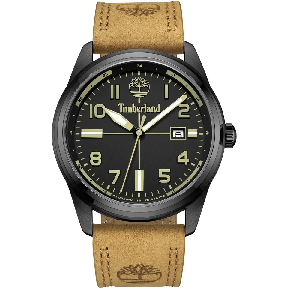 Timberland Reloj Hombre Northbridge Caja Acero PVD Negro 45 MM Piel Marrón Foto 1 de 4