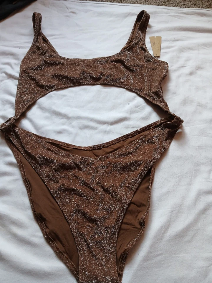 3X SKIMS Signature Swim Glitter Cut Out Monokini SIE SW-MKN-0109