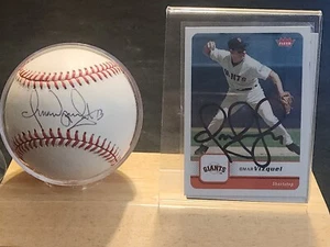 Omar Vizquel JSA Autograph Major League OML Signed BasebaLL & Card - Picture 1 of 2