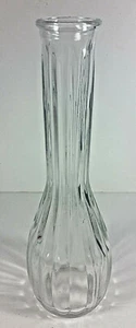 Hoosier Bud Vase 9in Clear Vintage Flower Ribbed Glass 4034 14 - Picture 1 of 3