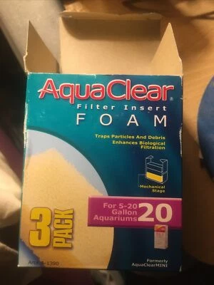 NIGHTFOOD New Aquaclear Filter Insert Foam 3 Pack For 5-20 Gal Aquariums AquaClearMINI