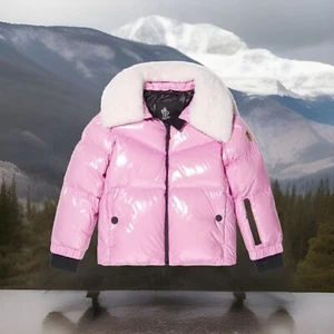MONCLER Mädchen Daunen gefütterte Edling Jacke rosa für Mädchen SKI (neu mit Etikett) 14A - Bild 1 von 10