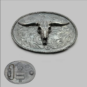 Longhorn Skull Stier Western Biker Trucker Belt Buckle Gürtelschnalle *413  - Bild 1 von 3