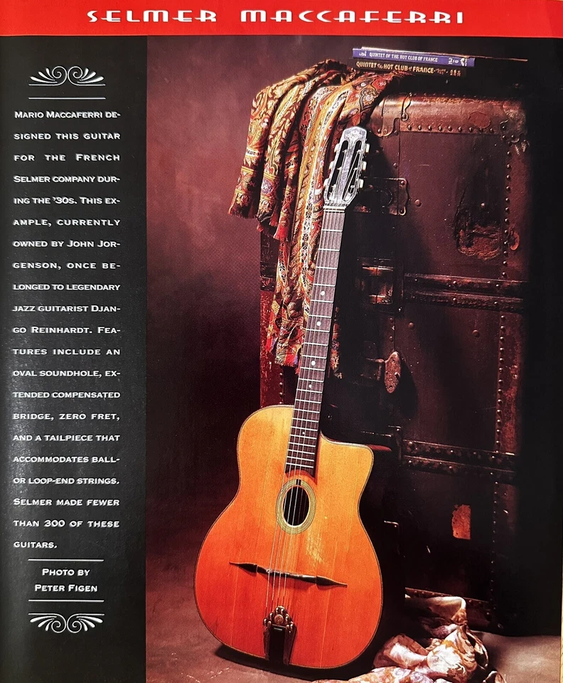 Selmer Maccaferri Guitar Photo Print Ad - French Selmer Company, Peter Figen - Image 1 of 1