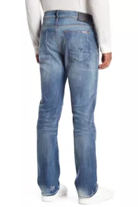Pantalones de mezclilla HUDSON Byron para hombre de 5 bolsillos con cremallera recta talla 33 Laughlin Distress nuevos con etiquetas - Imagen 1 de 12