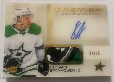 2024-25 UD Premier Horiz. Acetate Rookie Auto Patch HR-LS Logan Stankoven /15 🔥 - Image 1 of 2