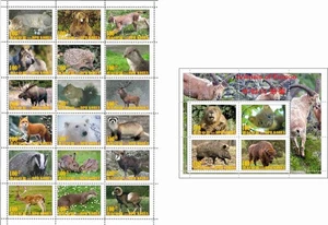 Stamp sheet+block complete Animals of the World, Animals of Europe 2011 Korea - Picture 1 of 1