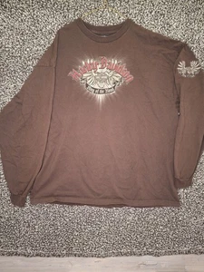 Las Vegas, Nevada Harley Davidson Graphic Long Sleeve T-Shirt - 3XL Brown Cotton - Picture 1 of 8