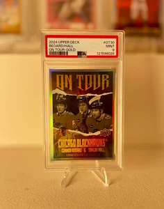 2024-25 Upper Deck Series 2 On Tour Gold /10 Blackhawks Connor Bedard PSA 9 - Bild 1 von 3
