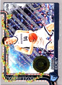 2025 Topps Holiday Zach Edey #H150 Gray Glitter Memphis Grizzlies - Bild 1 von 2