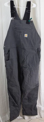 Carhartt Men's 102987 Rugged Flex Rigby Bib Gravel Size 44 X 32 - Image 1 of 3