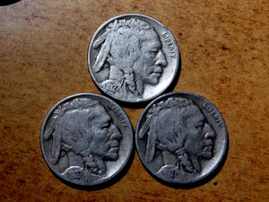 Bonito Juego de 3 Better Date 1927PDS Año Set Buffalo Nickels K1 - Imagen 1 de 2