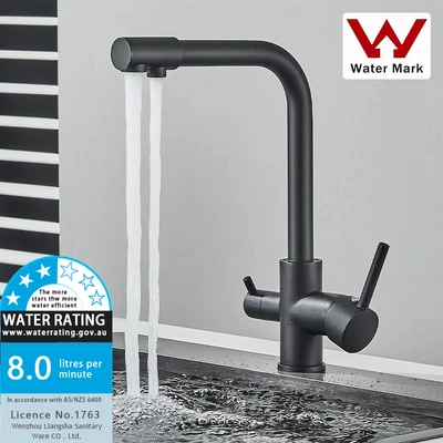 WELS 3 Way Kitchen Mixer Tap Black Pure Drinking Water Basin Sink Tap Faucet - image 1 of 4