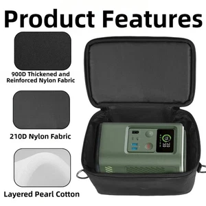 Black Nylon Storage Bag for Anker 548 Power Bank with Double Compartments - Picture 1 of 12