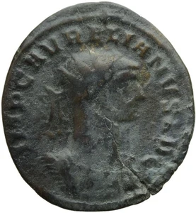 Moneda de bronce romana. AURELIANO, Antoniniano. Siscia. Emperador y Concordia. Fino - Imagen 1 de 2