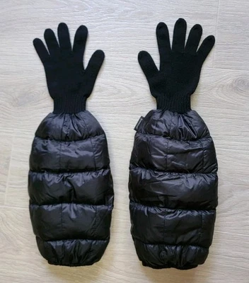 Auth Vintage Moncler Wool Long Guanti Gloves Down Black Winter Women's Sz S, M - Image 1 of 4