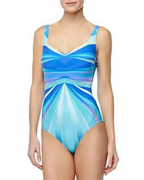 NWT GOTTEX by GOTTEX Seraphine BLUE AND GREEN Swimsuit BATHING SUIT 1pc sz - 8 - Image 1 of 4