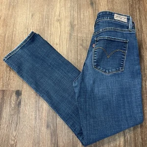 Levi's Bootcut Jeans Womens 9/29 Long Demi Curve Straight Mid Rise Western Denim - Picture 1 of 10