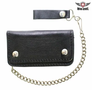 Heavy-duty Bi-fold Silver Chain Wallet Motorcycle Biker Accessory Zippered Black - Bild 1 von 12