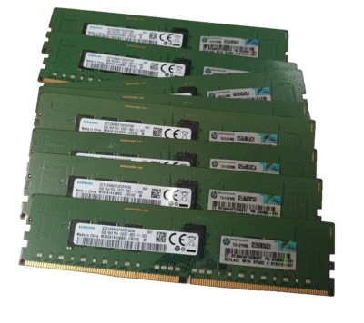 HPE HP  64GB KIT (8 X 8GB) PC4-2400T 1Rx8 DDR4 ECC SERVER RAM 809080-091 Samsung - Image 1 of 4