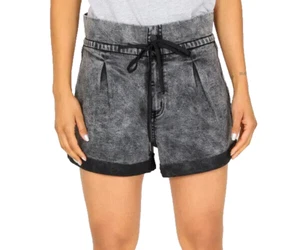 NUEVO CON ETIQUETAS SINCERELY JULES Pantalones Cortos de Jean Negros de Tiro Súper Alto para Mujer Talla 5\27 Bolsa de Papel - Imagen 1 de 15