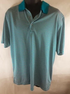 Polo de golf de manga corta PGA Tour para hombre XLarge XL a rayas azul blanco negro - Imagen 1 de 10