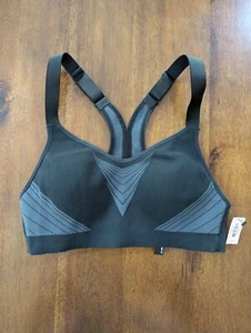 Victoria's Secret Sports Bra 32A On Point Max Support Black Racer back NEW - Picture 1 of 8