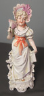 Ancienne Allemagne 12 3/4" porcelaine jeune femme avec capot et figurine ventilateur - d sb