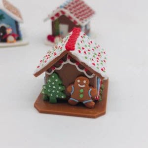 Casa de Pan de Jengibre Miniatura 3D, Pastel de Navidad Miniatura, Trabajo de Arcilla Miniatura - Imagen 1 de 3
