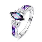 Seven Color Purple Diamond Rings Popular Creative Diamond Headpiece Inlaid Z9h3