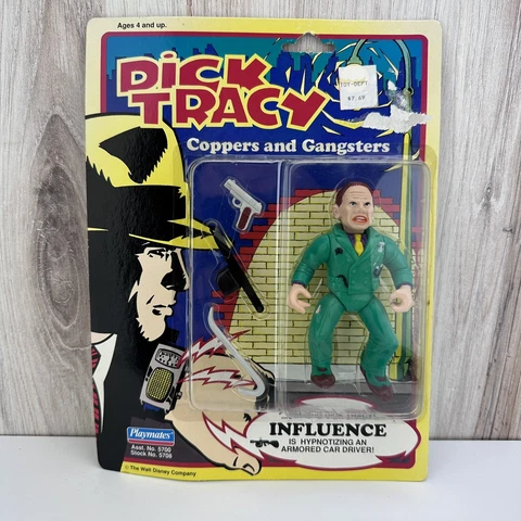 1990 Playmates Dick Tracy Coppers And Gangsters INFLUENCE Figure Sealed Cover
