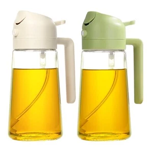 2Pcs Olive Oil Dispenser, 2 in 1 Oil Sprayer for Cooking, 16oz/470ml Glass Oi... - Picture 1 of 7