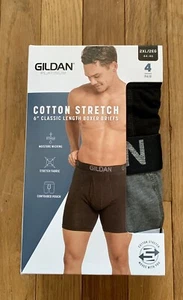 Men’s 2XL Gildan Platinum Cotton Stretch Boxer Briefs 4 Pack Red 6” Classic XXL - Picture 1 of 5