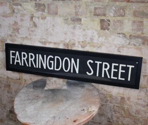 Vintage Original Bus Blind London Route Master Farringdon Station gerahmt - Bild 1 von 2