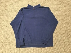 Peter Millar Performance Long Sleeve 1/4 Zip Pullover Navy Blue 2XT - Picture 1 of 5