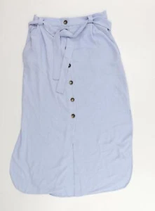 ASOS Womens Blue Polyester Blend A-Line Skirt Size 10 Button - Belted - Picture 1 of 10