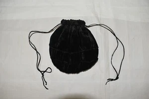 Vintage MCM Black Satin Change Purse Pull String Closure - Picture 1 of 7